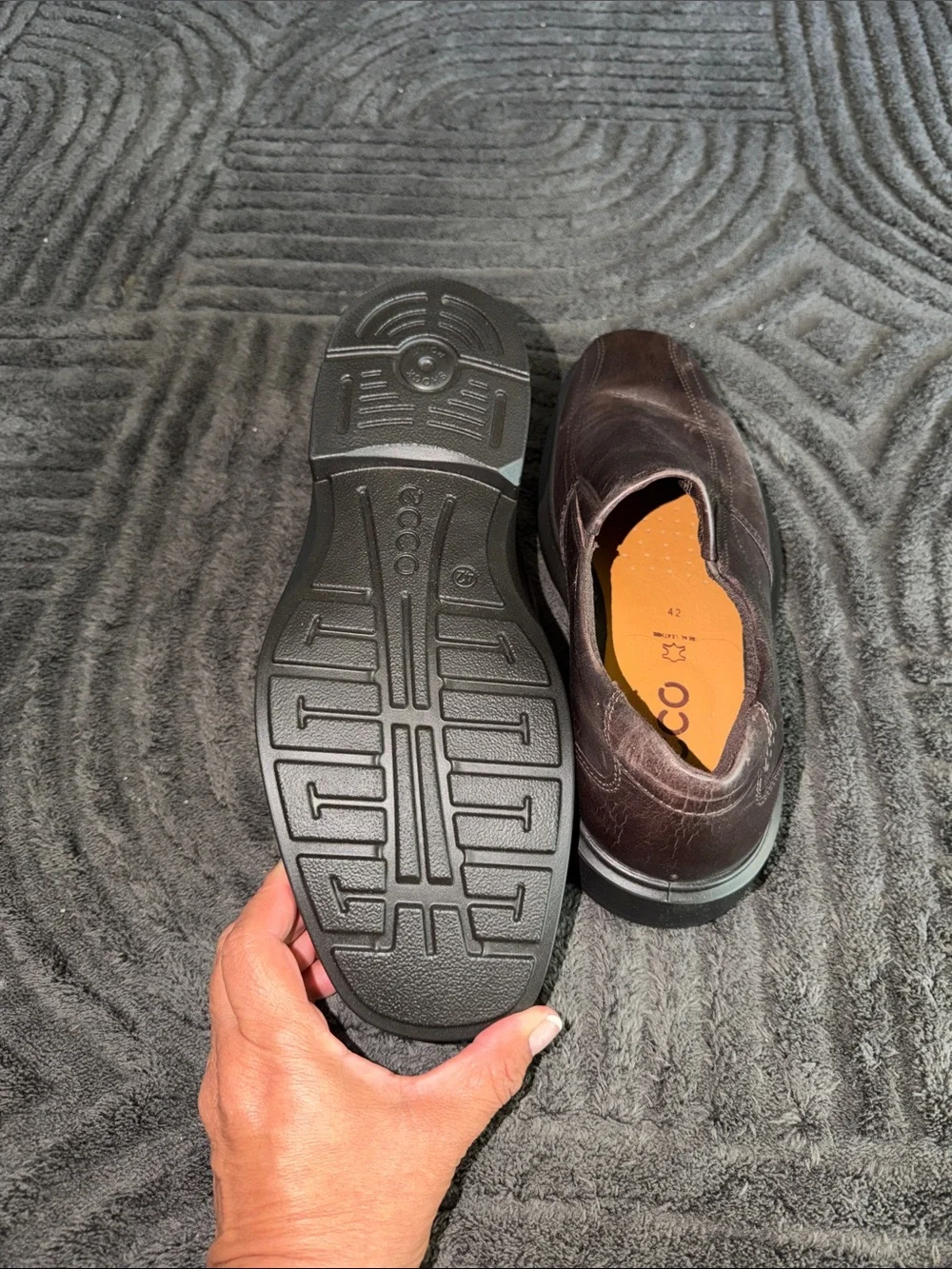 ECCO Men's Slip-On Loafers in Metallic Brown
